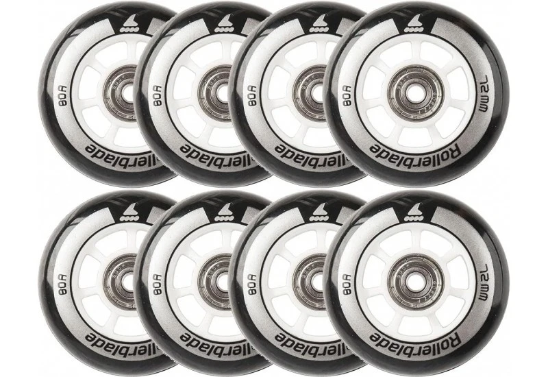 Rollerblade ROUES 76MM/80A + Roulements SG5 (8 Roues)